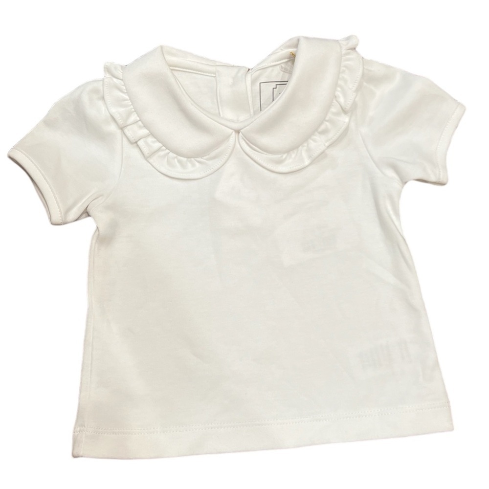 NWT Lila and Hayes Emily Shirt, Ruffle Peter Pan Collar Short Sleeve Shirt